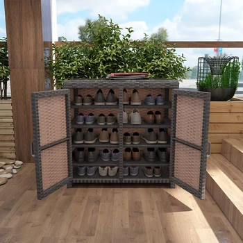 

Freeshipping Lounger Outdoor Rattan Sofa Lying Bed Balcony Villa Outdoor PU Rattan Table and Chairs Sets