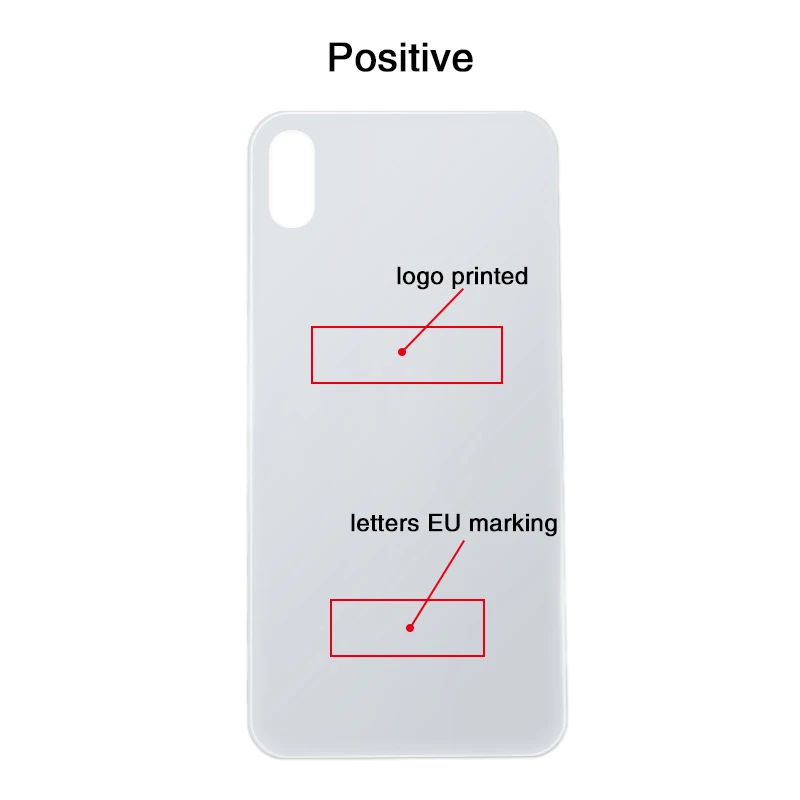 ЕС Версия маркировки большое отверстие заднего стекла для iphone8 8plus x xs xsmax трещина Стекло Замена заднего стекла