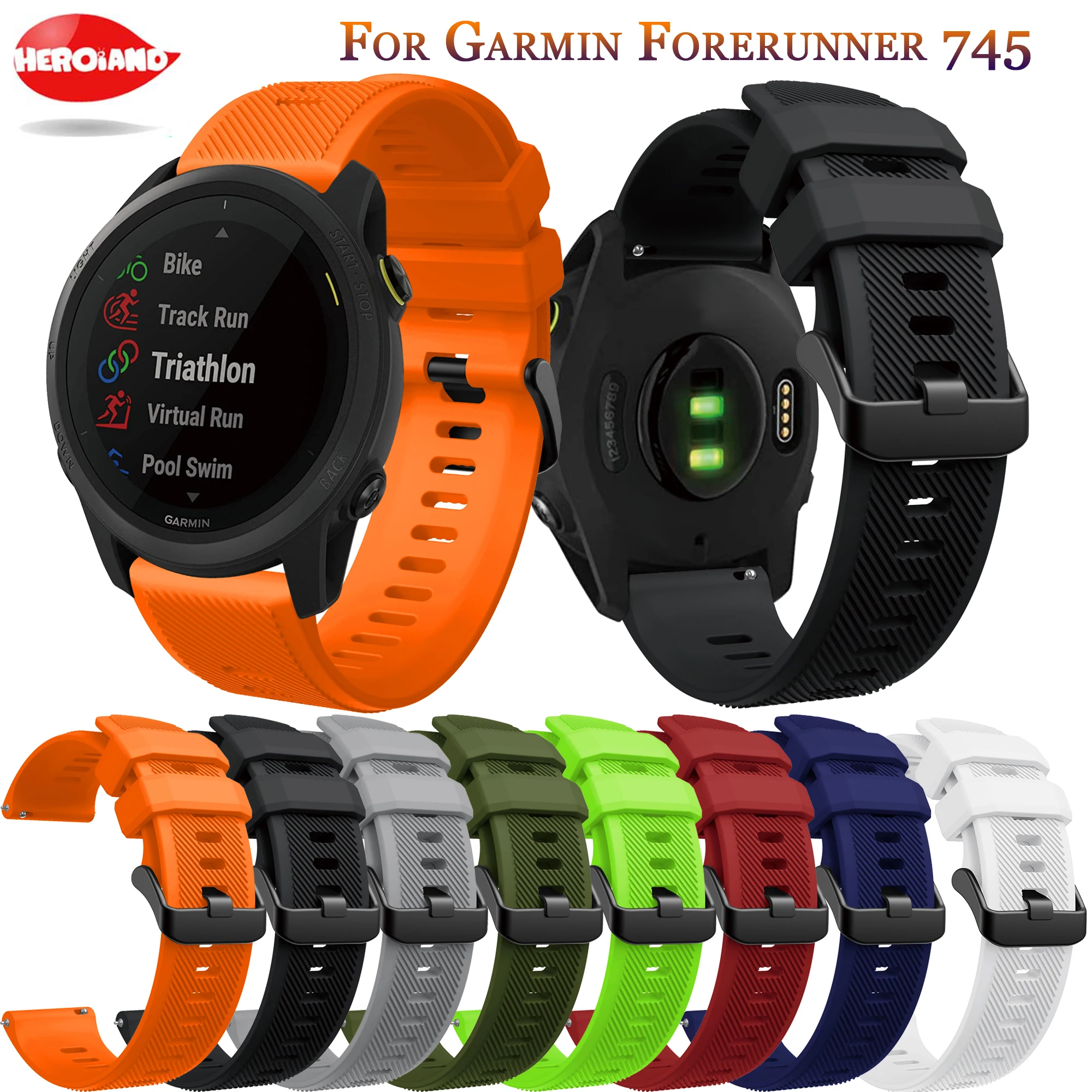 

22 мм Красочный мягкий силиконовый спортивный ремешок для смарт-часов Garmin Forerunner 745/для Xiaomi Huami Amazfit GTR 47 мм/GTR 2/темп ремешок для смарт-часов