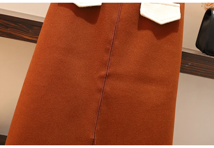 Trytree осень зима комплект из двух предметов Повседневная водолазка на шнурке Свободный Топ+ юбка пояс офисный женский модный комплект из 2 предметов