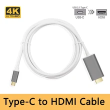 USB 3,1 type C к HDMI адаптер мужчин и мужчин конвертер для MacBook2016/huawei Matebook/Smasung S8 1,8 M