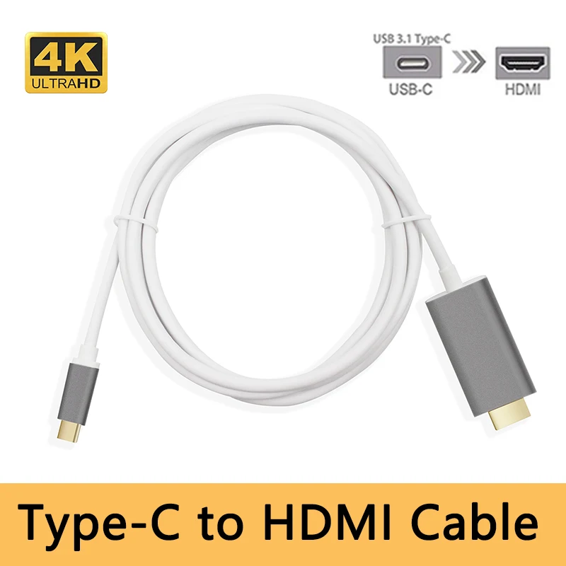 USB 3,1 type-C USB C к HDMI кабель конвертер адаптер мужчин и мужчин для MacBook2016/huawei Matebook/Smasung S8 1,8 M