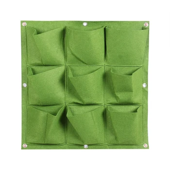 

Outdoor Indoor 9 Pocket Vertical Gardening Hanging Wall Planting Bags Seedling Wall Planter Growing Bags Home Supplies