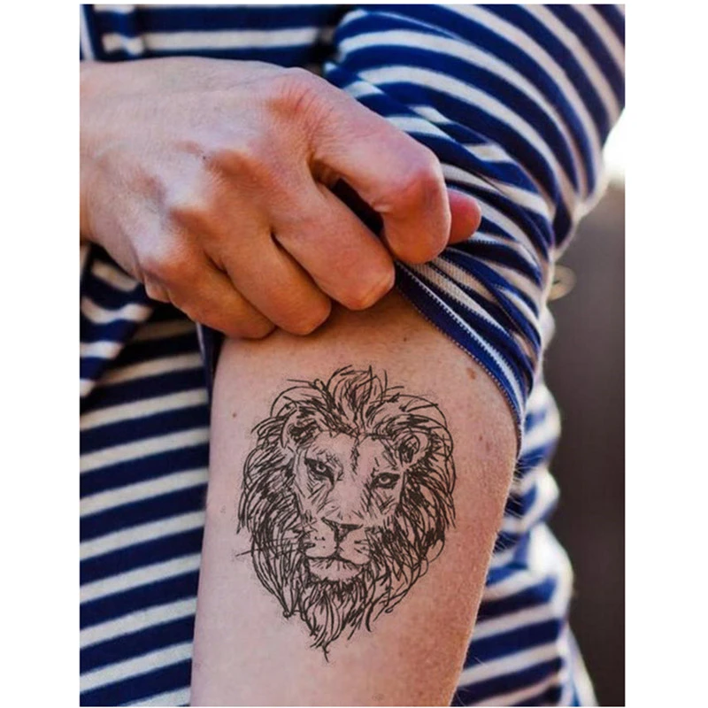 Lion King Temporary Tattoo Sticker Waterproof Grey Floral Geometric Adult  Men Women Arm Shoulder Back Chest Body Art|tattoo sticker|fake tattoos  stickerstemporary fake tattoos - AliExpress