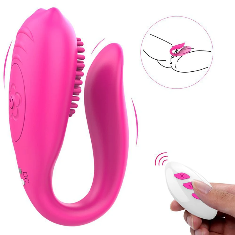 New Wearable U Silicone G-spot Clit Stimulator Wireless Remote Control Vibrator Erotic Toys for Adults Couples Women Female Gay |