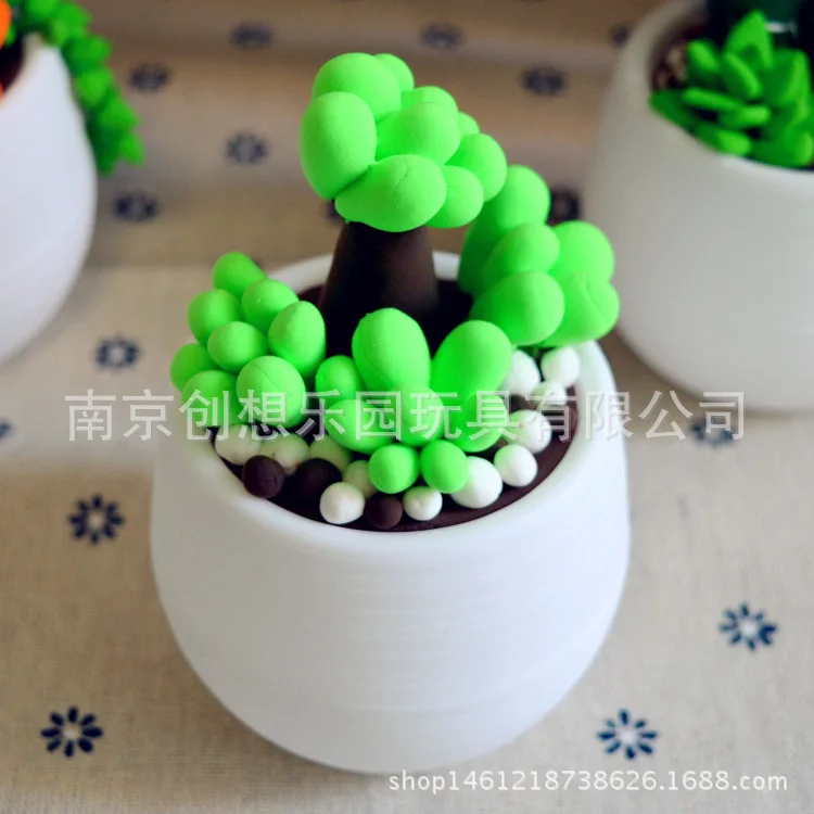 Ultra-Light Clay Colored Clay Hand-made DIY Potted Flower Succulents Material Set