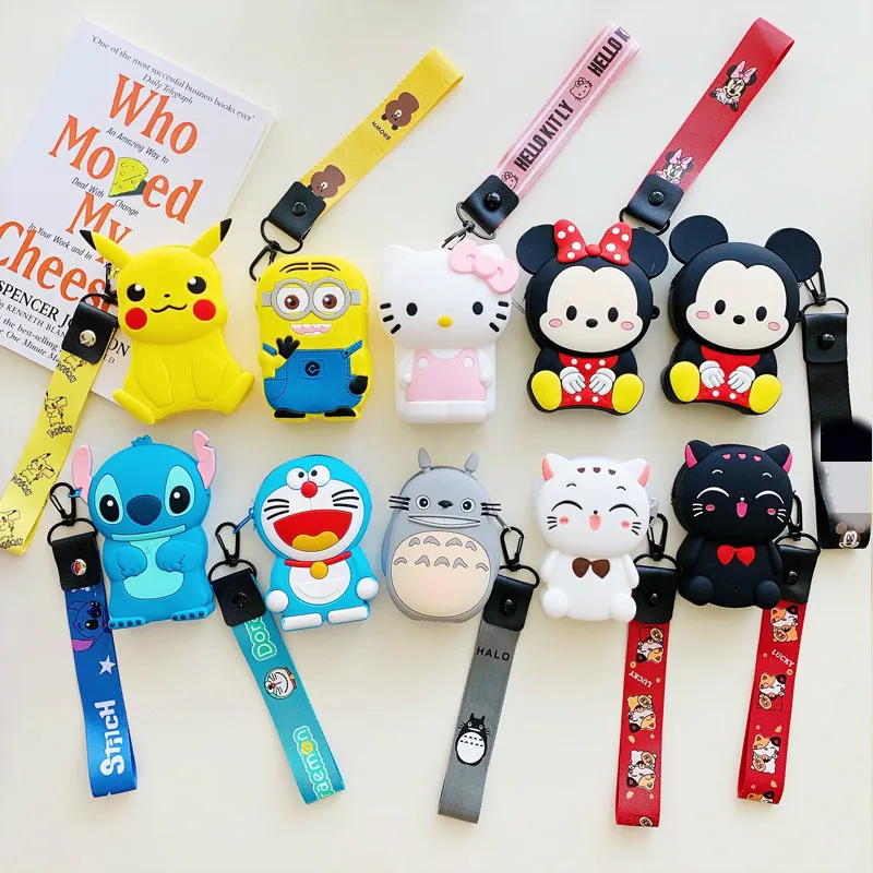 

Cute Cartoon Card & ID Holders Portable Mini Purse Soft Silicone Kawaii Small Credit Card Holder Girls Silica Gel Earphone Bag