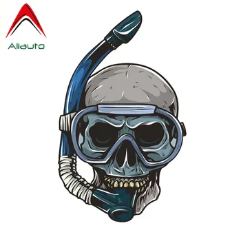 

Aliauto Creative Car Sticker Diving Skull Head Motorcycle Cover Scratch Waterproof Personality Accessories PVC Decal,16cm*10cm