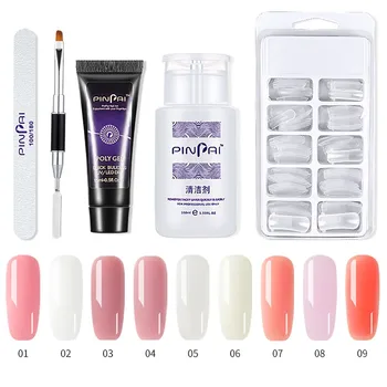 

5pcs/kit 15ml Poly Gel Set Brush Buffer Nail Tip Clear UV Gel Varnish Nail Art Quick Building For Nails Extensions Hard Jelly z3