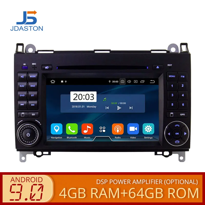 Perfect JDASTON 2 Din Android 9.0 AutoRadio Car DVD GPS Head unit for Mercedes Benz B200 B Class W169 W245 Viano Vito W639 Sprinter W906 0