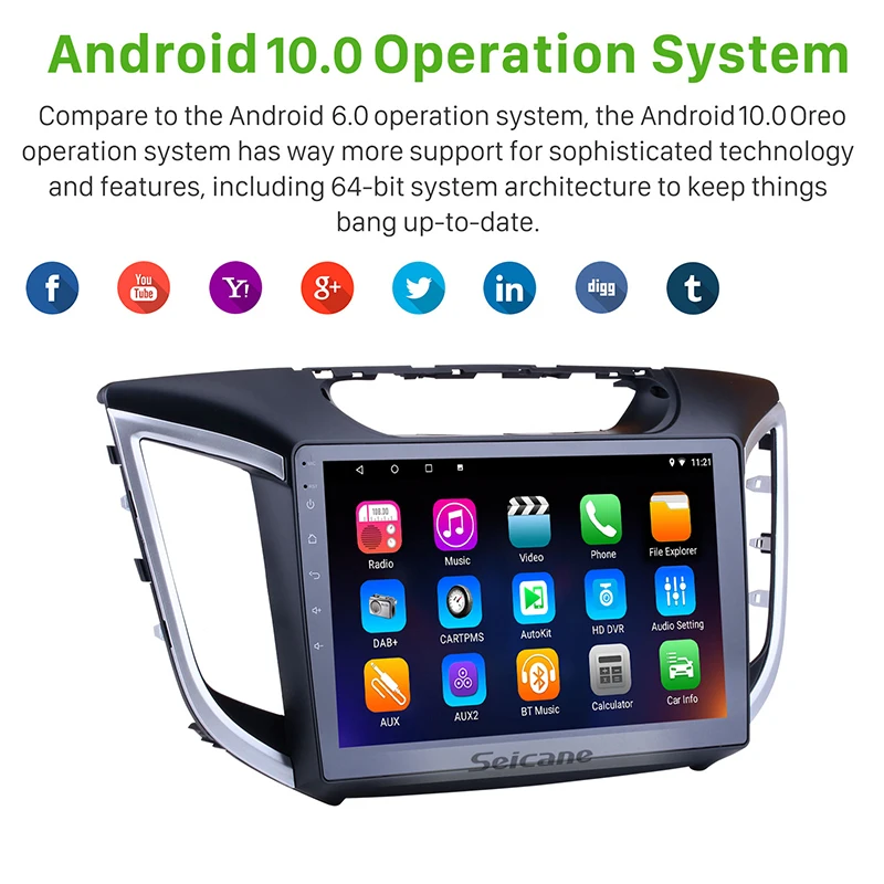 Seicane Android 10,0 gps навигация для hyundai IX25 CRETA 10,1 дюймов стерео головное устройство плеер Поддержка OBD2 DVR Зеркало Ссылка
