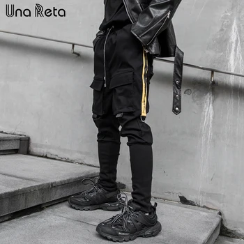 

Una Reta Pants Men Autumn Winter Dark style New Casual Joggers pants Hip Hop printing Cargo Pants Slim Trousers Man Streetwear