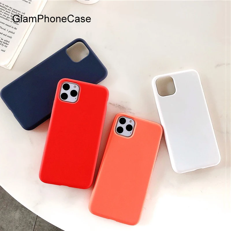 

GlamPhoneCase Simple Solid Color Phone Case For iPhone11Pro/Max X XS Max XR Soft Silicone Cover For iPhone11 7 8 6 6s Plus Case