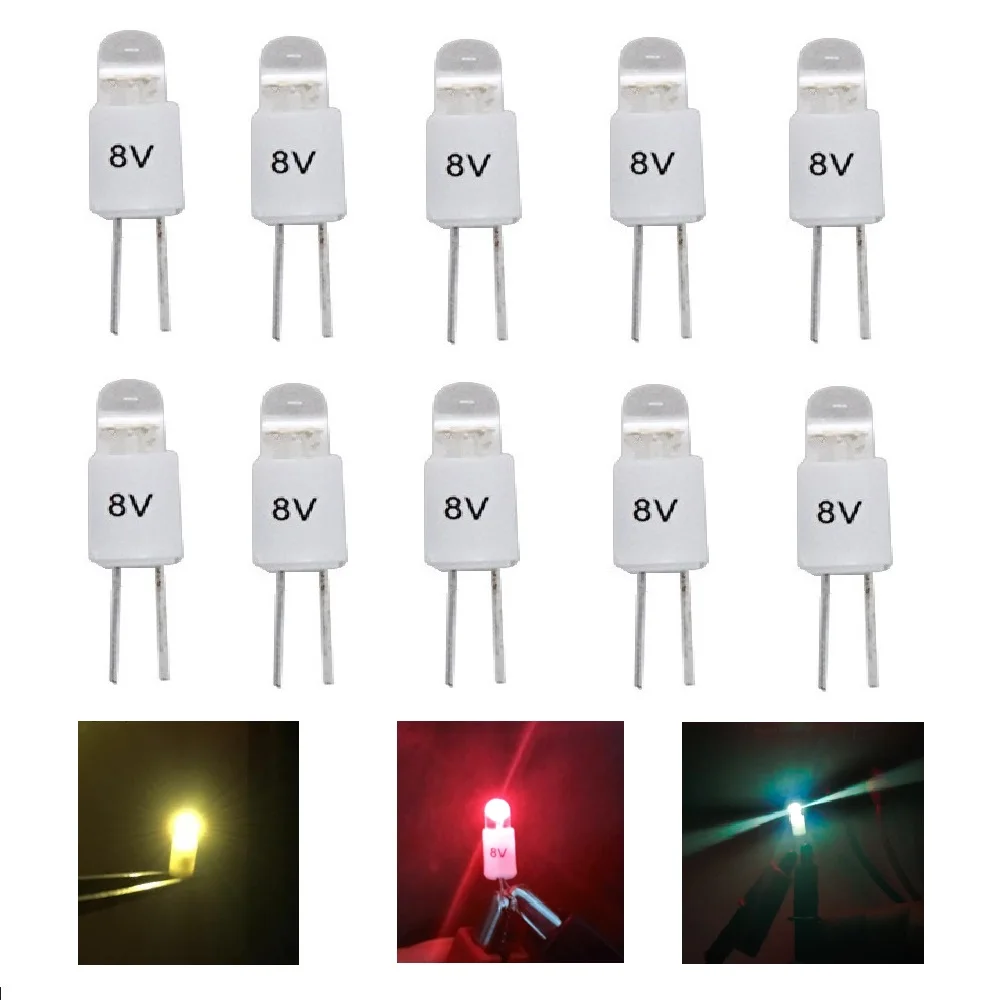 10 New AC8V Bi-Pin Style LED Lamps Audio Equipment Lighting Replacement of 8V40mA Fits Marantz Sansui and Many Vintage Receivers |