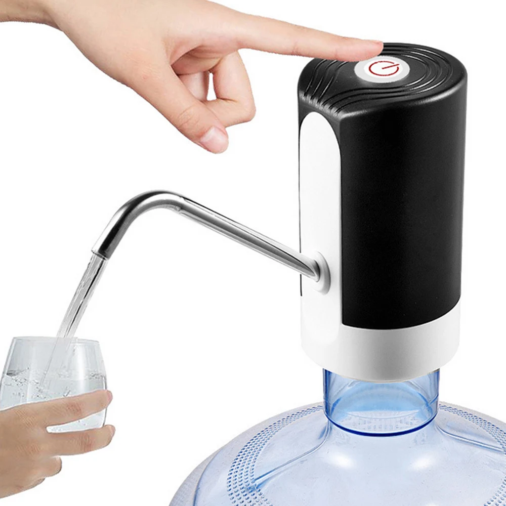 Домашний офис портативный автоматический Электрический водяной насос питьевой насос для бутылей с водой машинный переключатель USB Перезаряжаемый - Цвет: Black