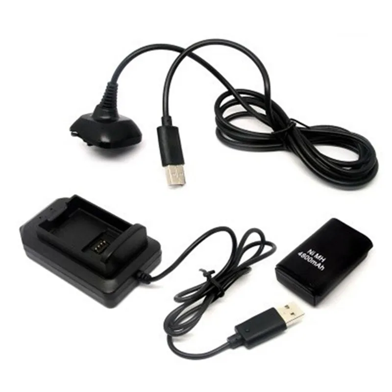 Double Rechargeable Battery + USB Charger Cable Pack for XBOX 360