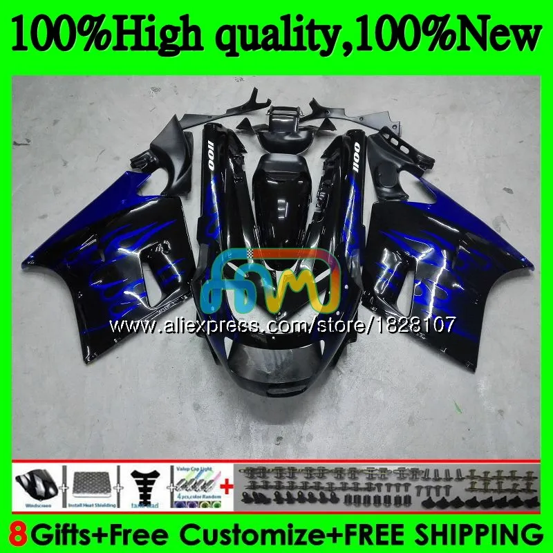 ZX-11 для KAWASAKI ZX11 ZX-11R ZZR 1100 ZX 11R 8BS. 105 ZZR1100 ZX11R 93 94 95 96 97 1993 1994 1995 1996 1997 обтекателя Синий Пламя