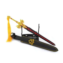 Genshin – jouet épée à une main pour garçon, jeu de jeu d'impact, modèle en cuir noir, artisanat de décoration en alliage de Zinc, jouet de noël 