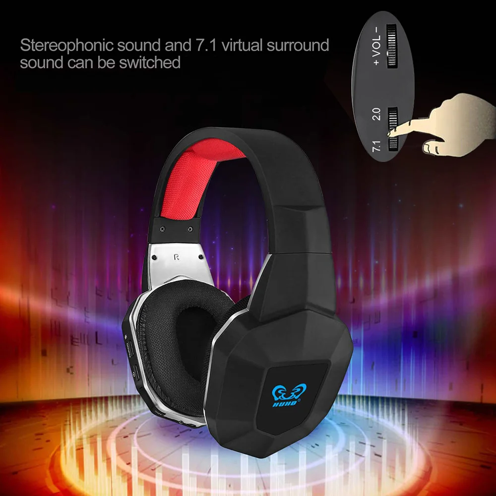 Беспроводная игровая гарнитура HUHD USB 7 1 для PS4/ПК беспроводные наушники геймеров