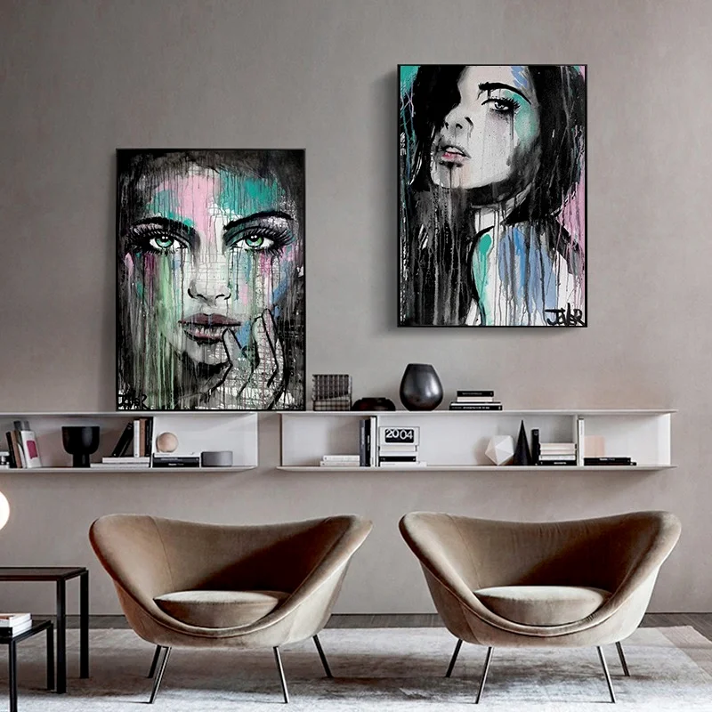Graffiti Woman Art Posters And Prints Abstract Girl Canvas Paintings On The Wall Pictures For Living Room Bedroom Decor | Дом и сад
