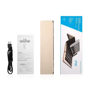 

Universal Triple Foldable Keyboard 58 Keys Bluetooth 3.0 Wireless Mini Aluminum Alloy Keyboard for Android IOS