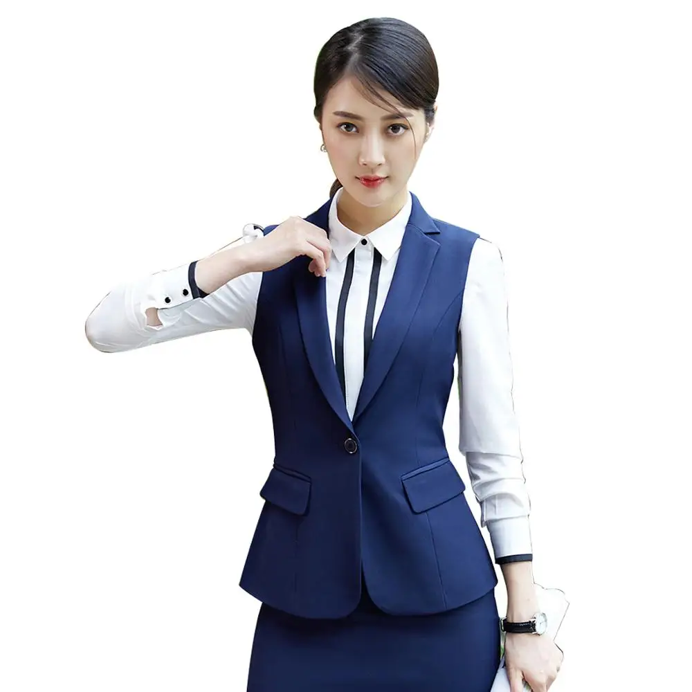 Женский офисный костюм с жилетом и брюками из 2 предметов для офиса работы