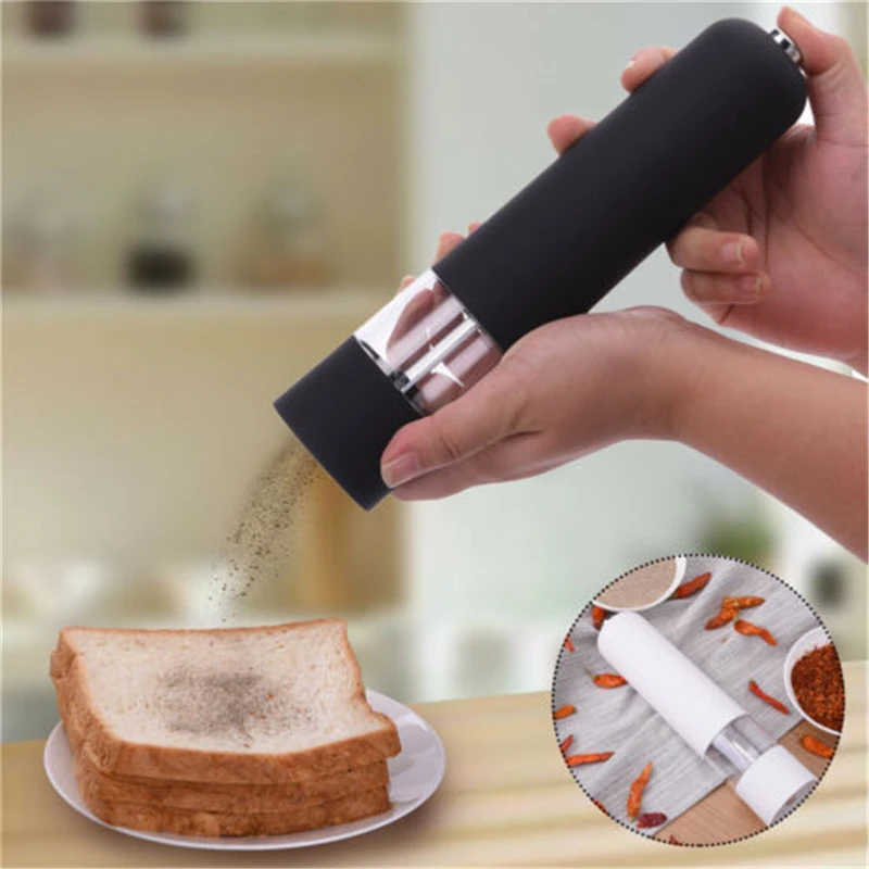 Electric Pepper Grinder Salt Spice Herbal Containers With LED Lights Easy Clean Home Kitchen Cooking BBQ Tools