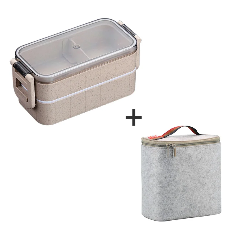 Set A2 WORTHBUY, японская микроволновая печь, коробка для бэнто, Пшеничная солома, детский Ланч-бокс, герметичный, бенто, Ланч-бокс для детей, школьный контейнер для еды - Цвет: Set A2
