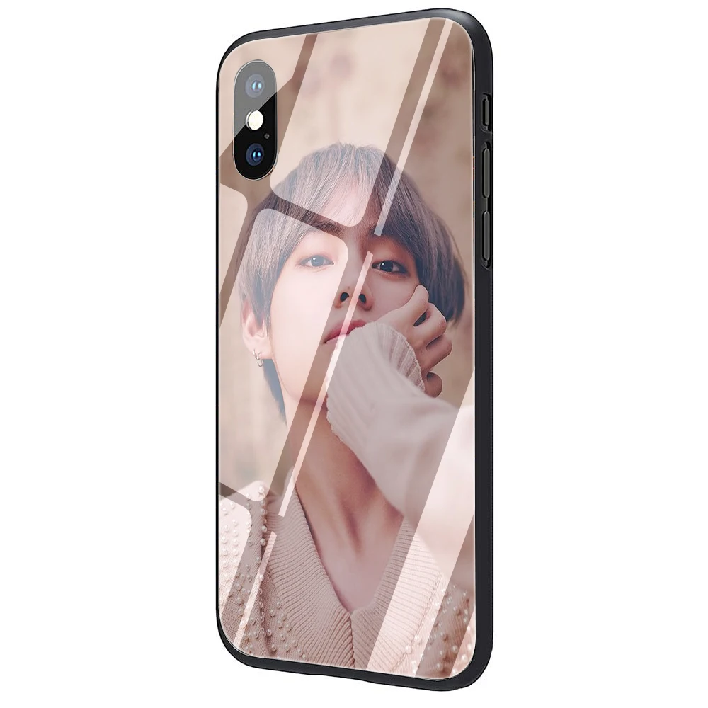 G6 Kim V Taehyung прозрачный чехол из закаленного стекла для телефона iPhone 5 5S 6 6S Plus 7 8 Plus X XS XR 11 Pro Max - Цвет: G6