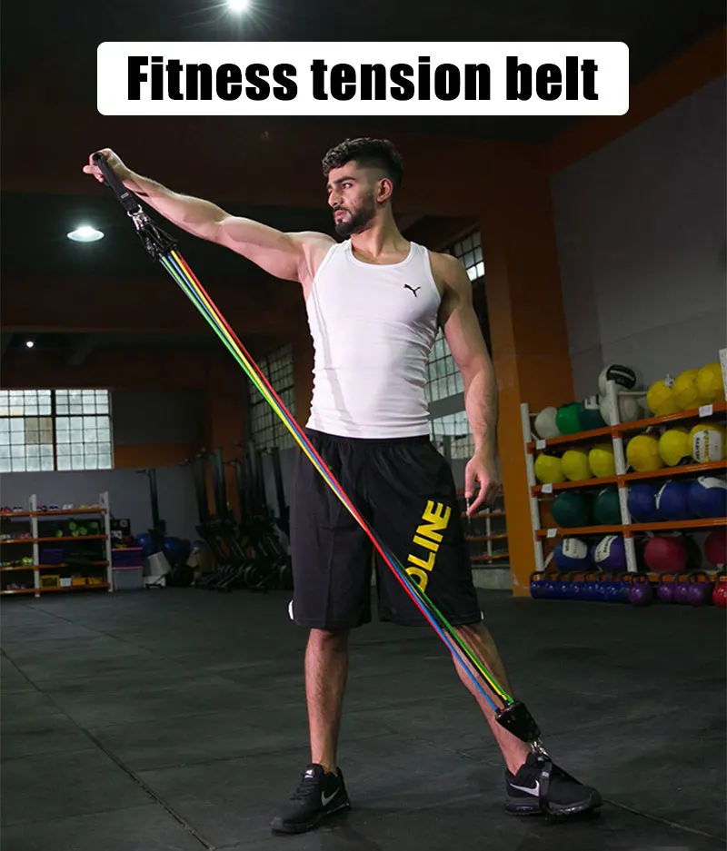 Качество 11 шт. Эспандеры Набор Йога упражнения фитнес-группа резиновая ...