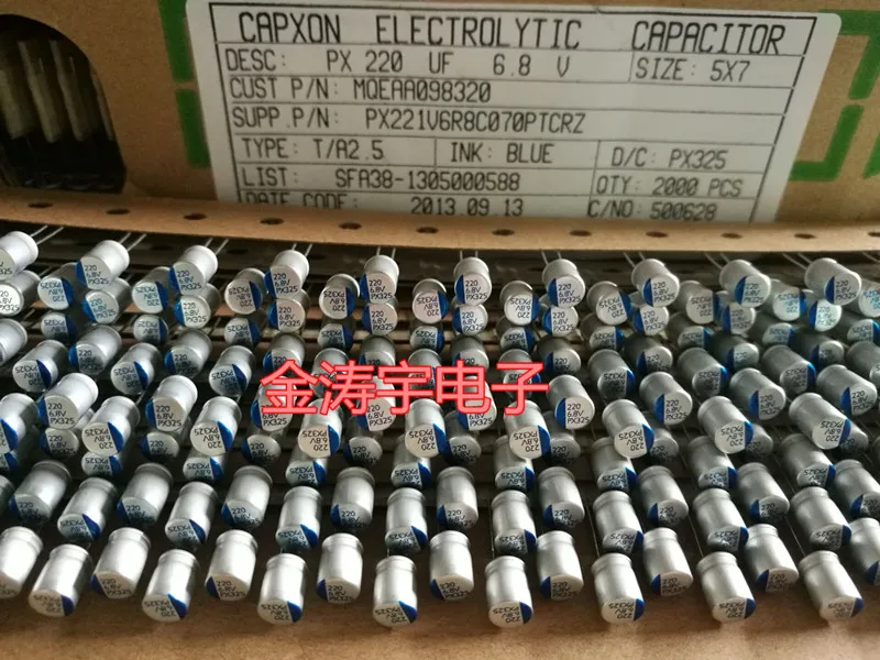Твердое 6 8 V220UF 5x7 оригинальное зарядное устройство capxon твердотельные