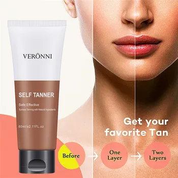 

Self Tan Shine Brown Premium Tanning Cream Bronzer Makeup Foundation Safe Effective Body Sunless Natural Enhance Lotion VERONNI