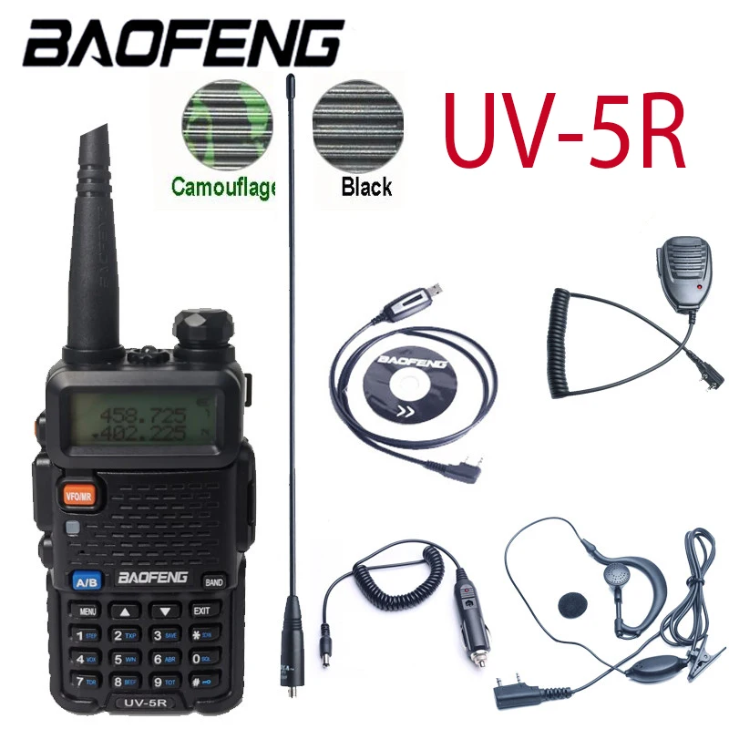 Baofeng UV 5R Walkie Talkie Real 5W U/VHF Two-Way Radio Communicador UV5R Portable Ham Dual Band FM Transceiver Amateur 10 50 KM | Мобильные
