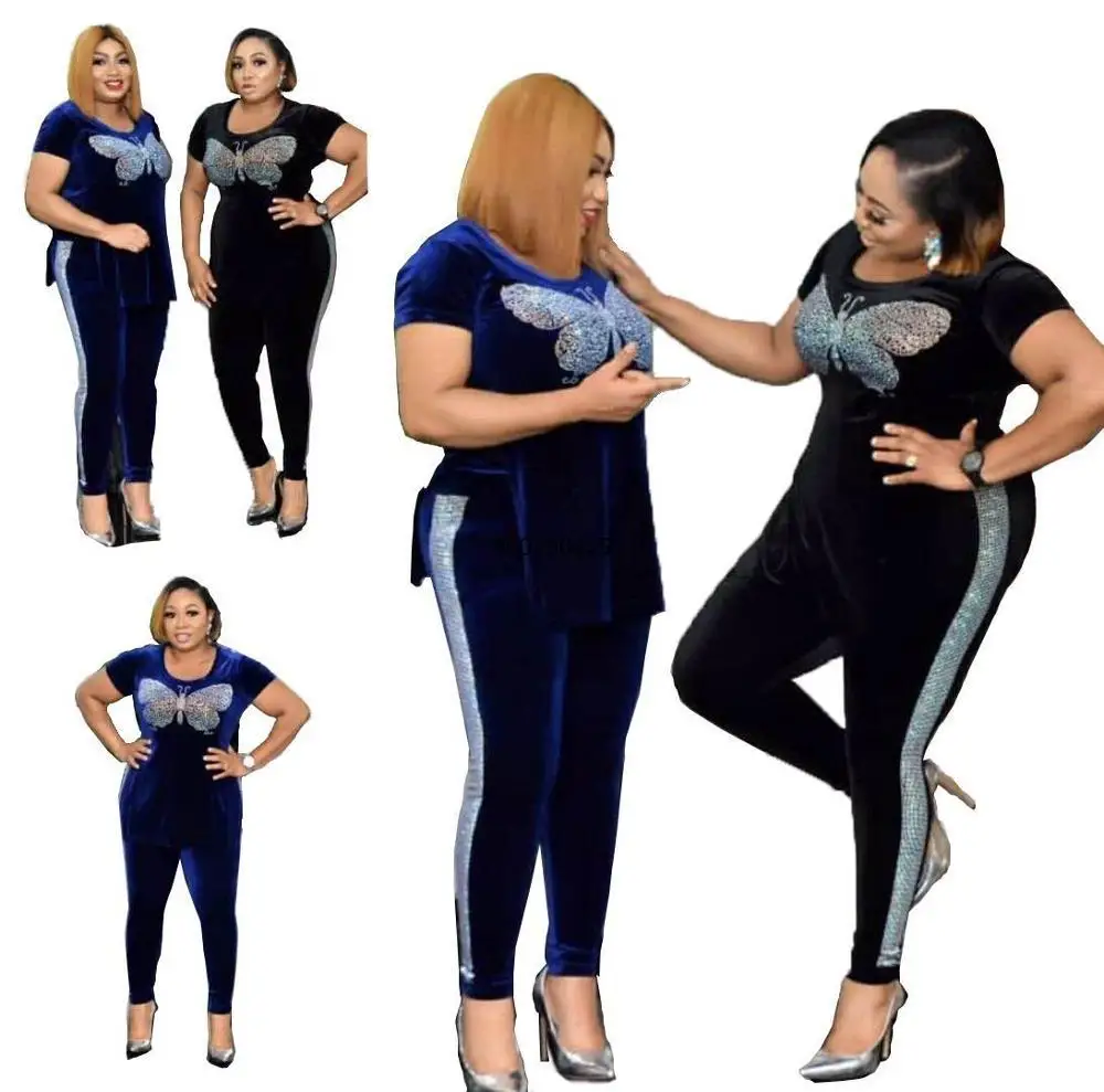 Комплект из 2 предметов бархатная африканская Женская одежда осень зима 2020