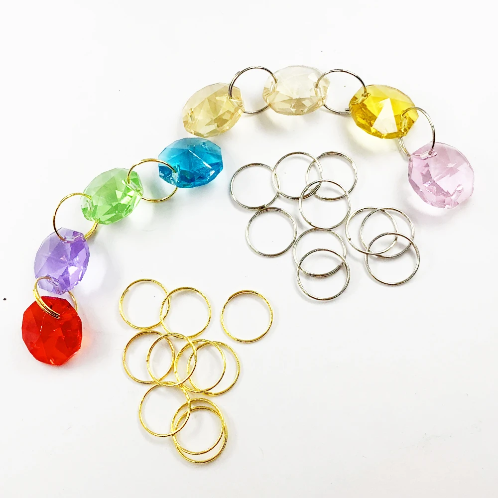 Metal Rings Metal Rings for Decoration Camal 100pcs 11-20mm Round Stainless Steel Ring for Chandelier Crystal Bead Pendant Part Light Curtain Connecter