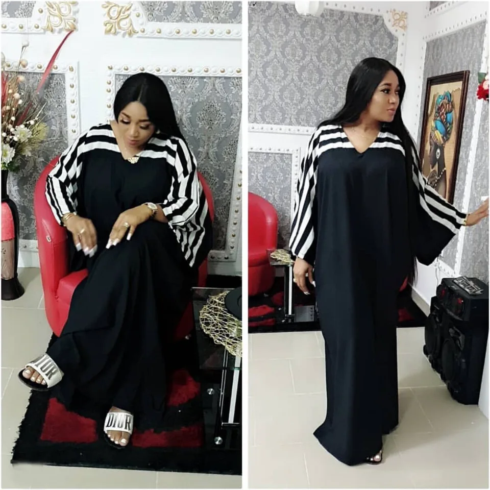 Black African Dress Women Striped Print African Dresses For Women 2020 Boubou African Long Dress Female African Dresses Clothes Aliexpress