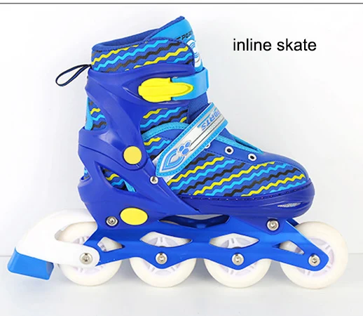 1 пара взрослых детей двойная линия роликовые коньки обувь для катания на коньках регулируемый размер дышащие Patines PU мигающие колеса розовый синий - Цвет: Blue L EUR 36-40