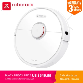 

Roborock S6 White Robot Vacuum Cleaner Home Automatic Sweeping Dust Sterilize Smart Planned Washing Mopping VS Roborock S50 S55