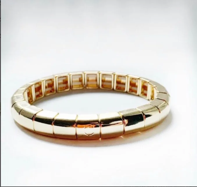 Эмалированные растягивающиеся браслеты для женщин Armbandjes Dames Pulsera Masculina Радужная плитка Barcelet золотой браслет из бисера мужские Подарочные ювелирные изделия - Окраска металла: HDB038-18
