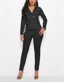 

Women's Button Suit Elegant Blazer Jacket Pencil Slim Pants Women's Clothing