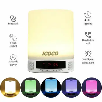 

2 in 1 Colorful Bedside Lamp Audio Night Light Bluetooth Speakers Portable Table Lamp Music Player Touch Control Smart Device