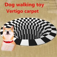 Dog Clothes Funny Cat Dog Toy 3D Vertigo Carpet Dog Mat Testing Pet Plaything Illusion Trap Dog Artifact Fear or Brave Test Game
