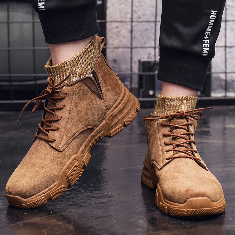 

hiking shoes Martin Boots, Men's Autumn Warm Shoes, Men's Wind Boots, Men's Snowfield Tools, Men's High-Up Shoes