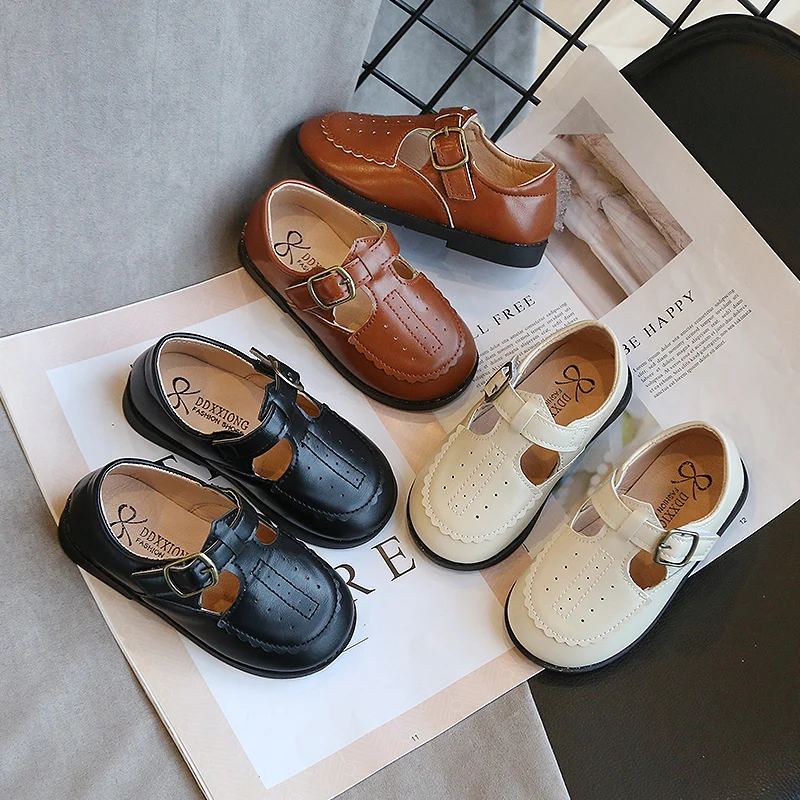 Baby Shoes Boys Girls Leather Shoes Pure Color Casual Shoe Spring Autumn Kids Student Moccasins Breathable SMG067