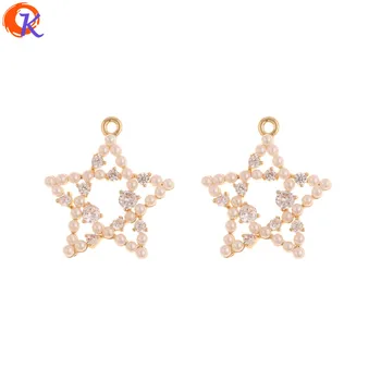 

Cordial Design 20Pcs 20*23MM Jewelry Accessories/Hand Made/Imitation Pearl/Genuine Gold Plating/DIY Earring Findings/CZ Charms