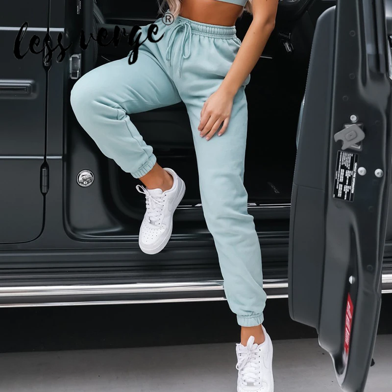 Lessverge damskie spodnie haremki wysokiej talii casualowe spodnie dresowe  luźne spodnie Hip Hop Mujer Pantalones Streetwear bieganie biegaczy -  AliExpress Odzież damska