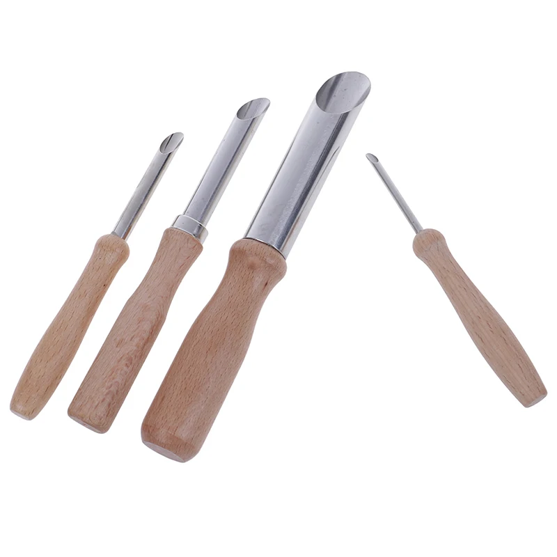 4pcs 도자기 펀치 구멍 모델 슬러지 몰딩 조각 커터 모양 조각 조각 모델링 컷 조각 점토 세라믹 도구 왁스