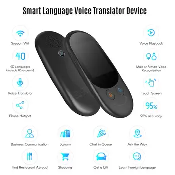 

Portable Smart Instant Voice Translator Camera 2.4Inch Touch Screen Wifi Hotspot Support 51+languages for Travelling Learning