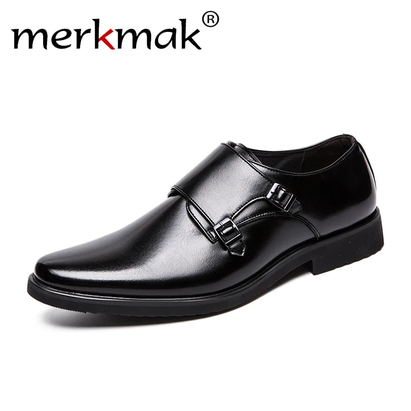 Merkmak/мужская повседневная обувь; винтажные броги в британском стиле; модные классические туфли на плоской подошве; свадебные вечерние туфли в деловом стиле; большие размеры 48