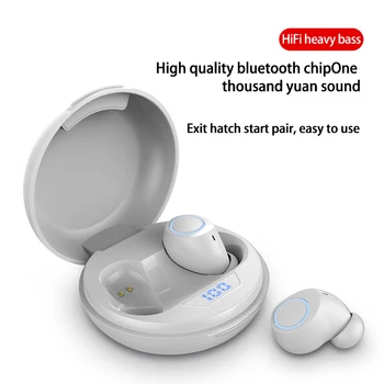 

TWS-07 wireless bluetooth earphone in-ear headset touch control power display with charger box waterproof earbuds with Mic
